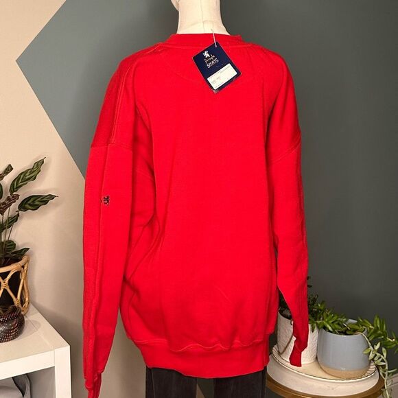 Vintage 80s 90s Pringle Sports Red Crest Sweatshirt Hong Kong Unisex NWT Sz L - Picture 5 of 10